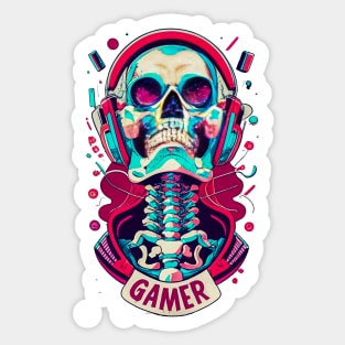 Gamer Skull Sticker